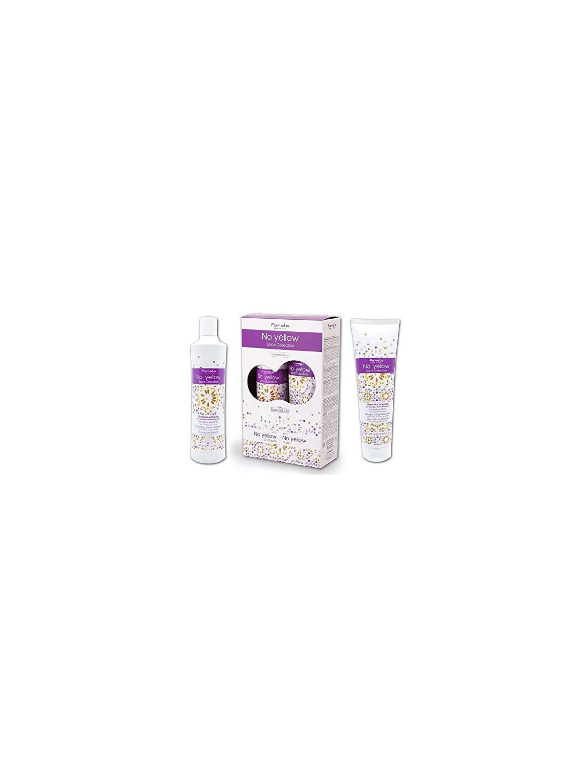 Set Fanola No Yellow Spice Collection Crema Trattamento Capelli Maschera per la Neutralizzazione dei Toni Gialli 300ml