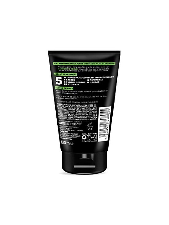Gel detergente purificante al carbone puro L'Orï¿½ï¿½al Paris MEN EXPERT, 100ml