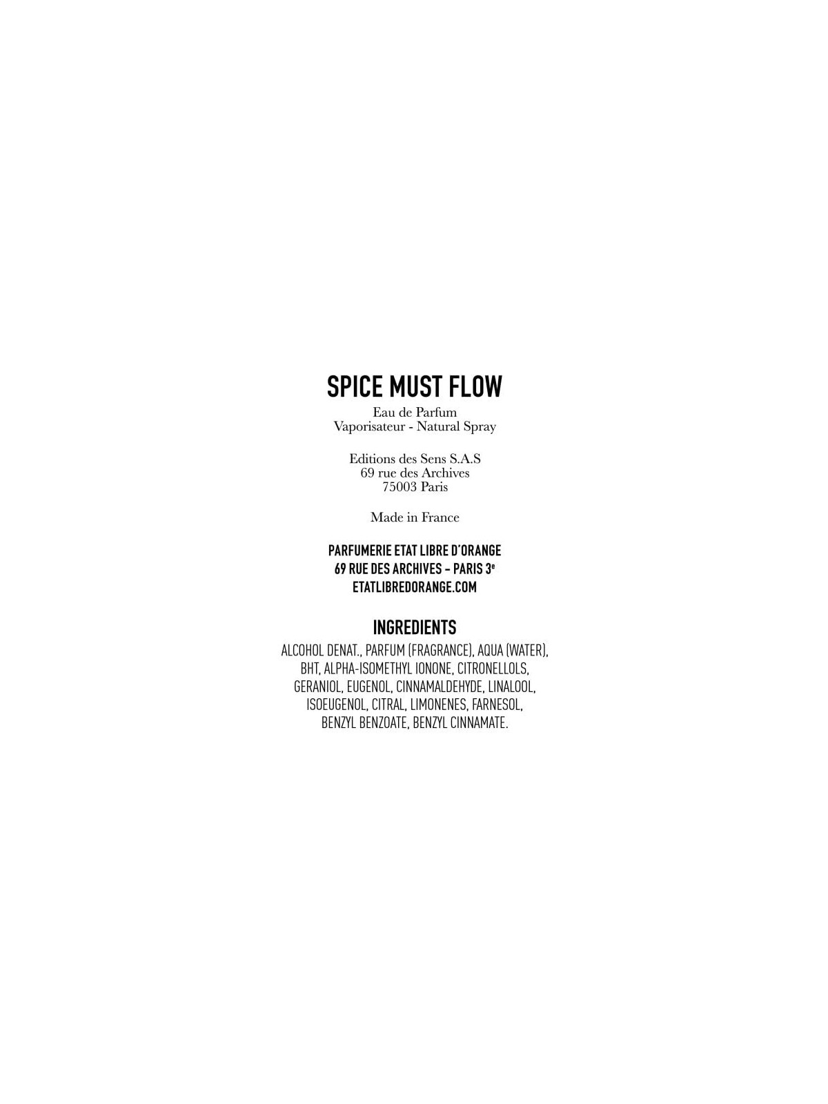 Etat Libre dOrange Spice Must Flow EDP 100ml