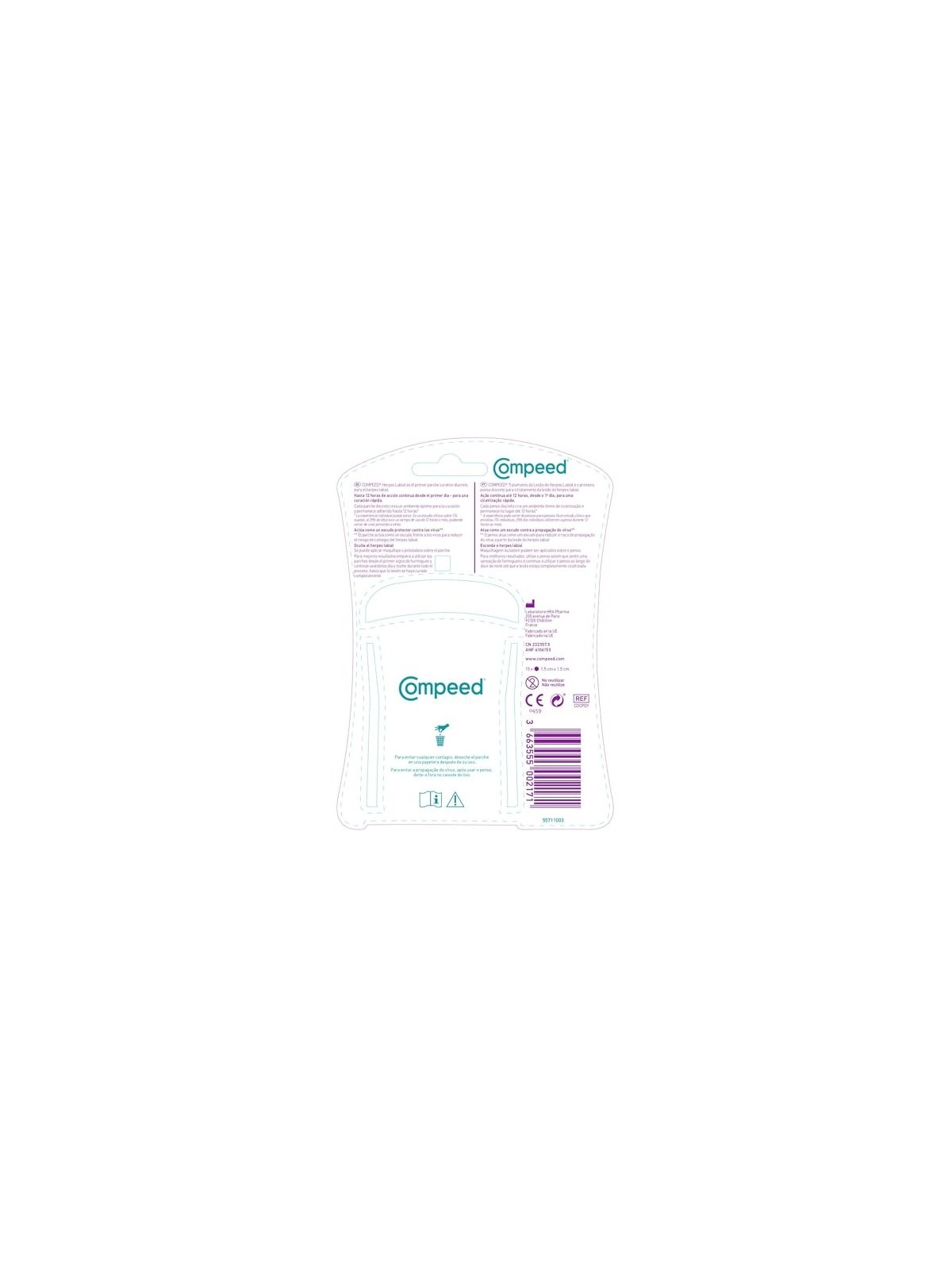 Compeed Cerotti Invisibili per Herpes Labiale 15 Cerotti Unisex