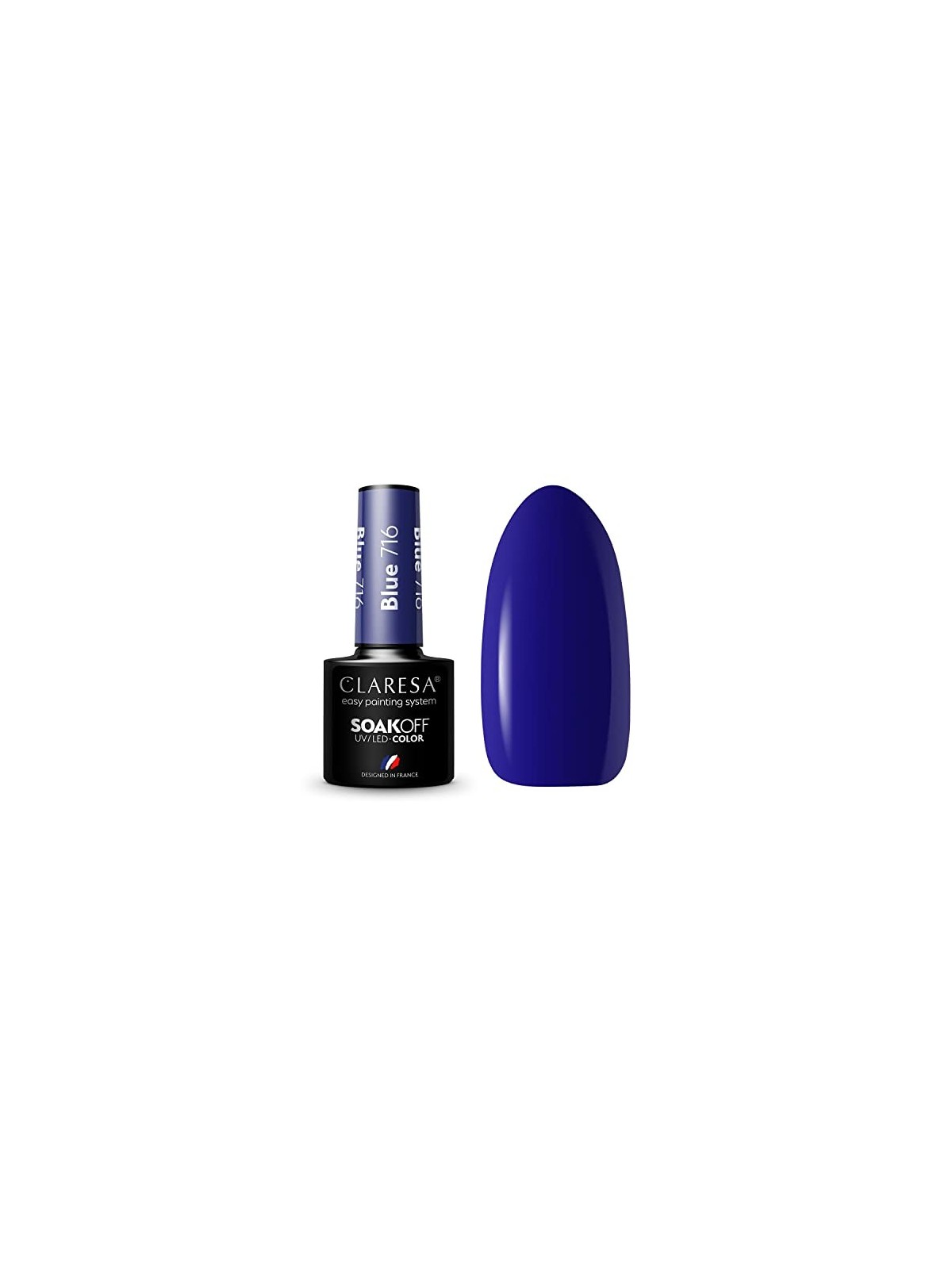 CLARESA Soak Off Vernice ibrida UVLED Blu 716 5g