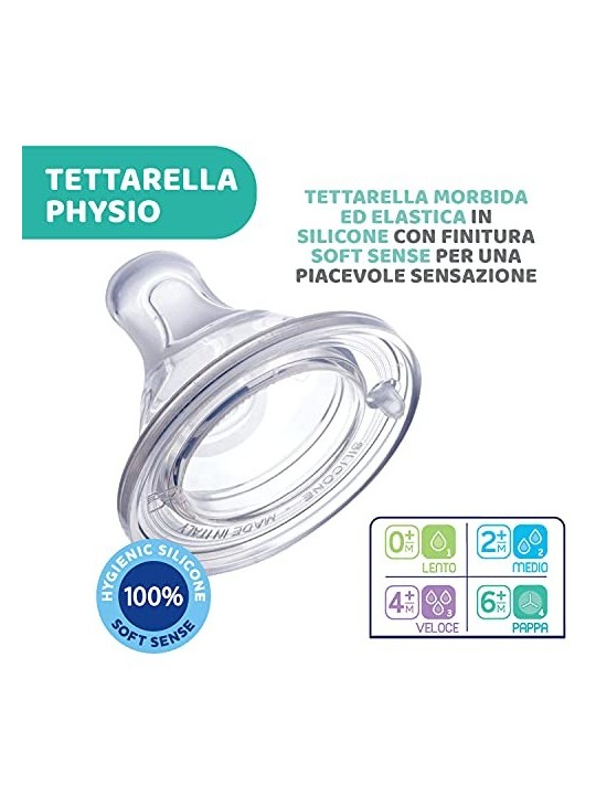 Chicco Physio Ciuccio in Silicone Flusso Veloce 4m 2Uds unisex