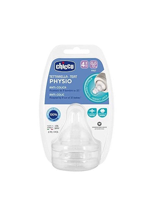 Chicco Physio Ciuccio in Silicone Flusso Veloce 4m 2Uds unisex