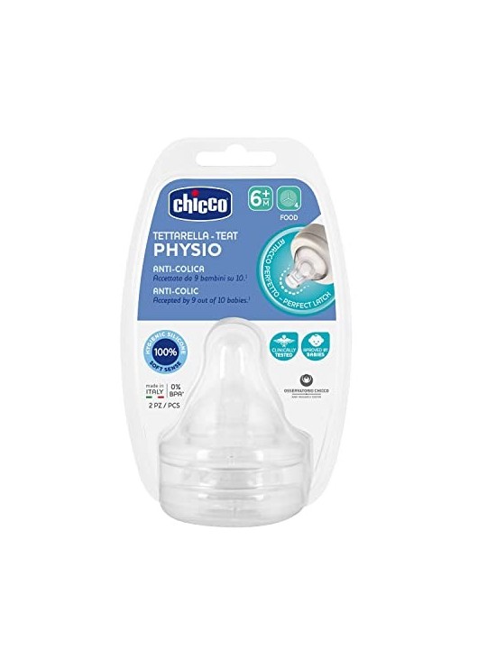 Chicco Physio Tettarella in Silicone Flusso Pap 6m 2U unisex