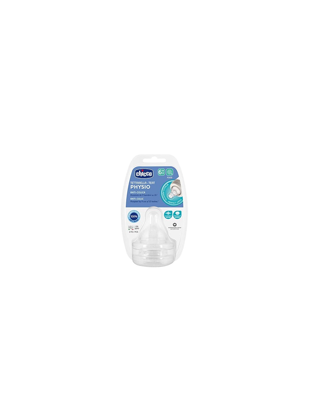 Chicco Physio Tettarella in Silicone Flusso Pap 6m 2U unisex