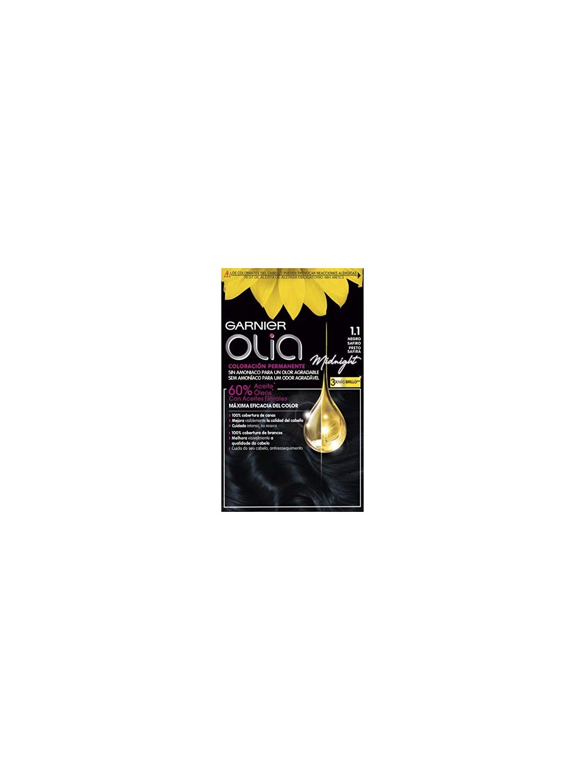 Garnier OLIA Coloracin Permanente 110 Black Sapphire 4 unit unisex