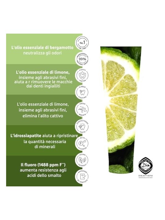 Ecodenta Dentifricio Sbiancante Bergamotto 100 ml