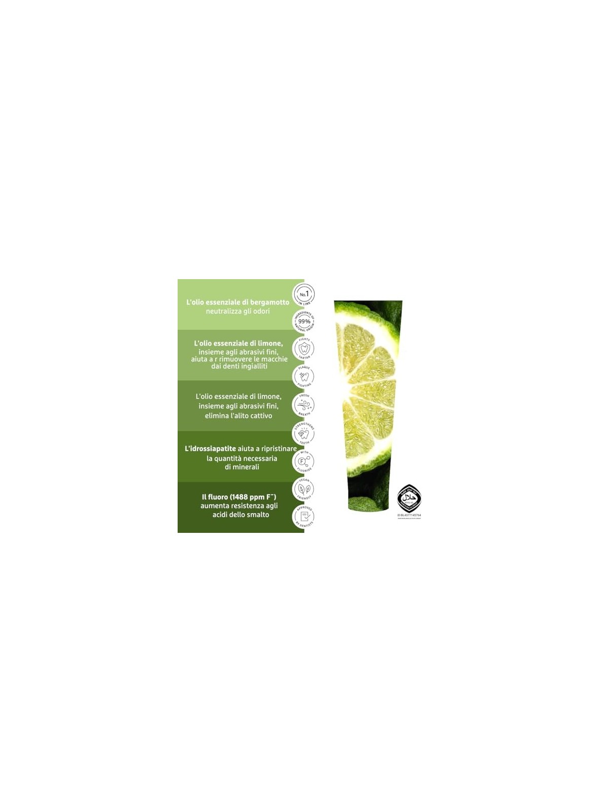 Ecodenta Dentifricio Sbiancante Bergamotto 100 ml