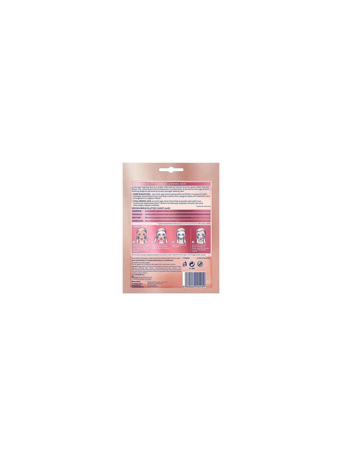 Maschera in tessuto Nivea Hyaluron CELLular Filler 10 minuti Donna