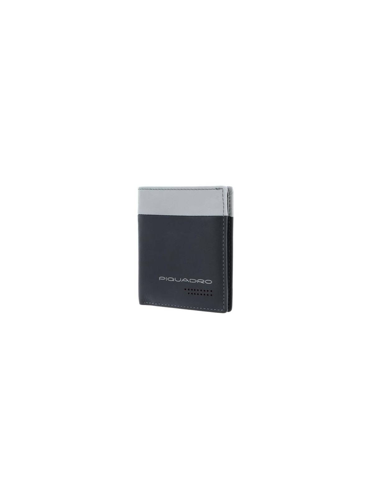 Piquadro Portafoglio in Pelle Piquadro per Banconote e Carte di Credito Nero Grigio Uomo