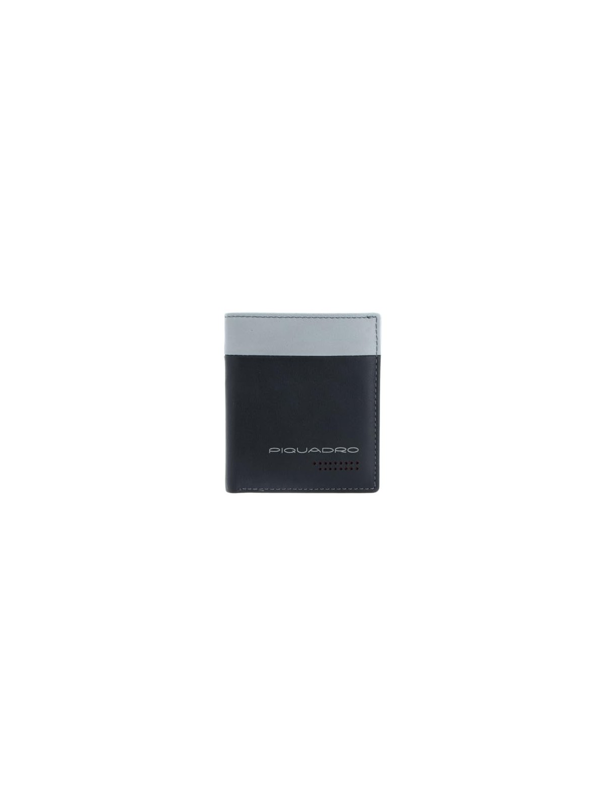Piquadro Portafoglio in Pelle Piquadro per Banconote e Carte di Credito Nero Grigio Uomo