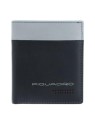Piquadro Portafoglio in Pelle Piquadro per Banconote e Carte di Credito Nero Grigio Uomo