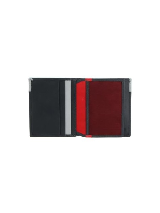 Piquadro Portafoglio in Pelle Piquadro per Banconote e Carte di Credito Nero Grigio Uomo
