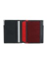 Piquadro Portafoglio in Pelle Piquadro per Banconote e Carte di Credito Nero Grigio Uomo