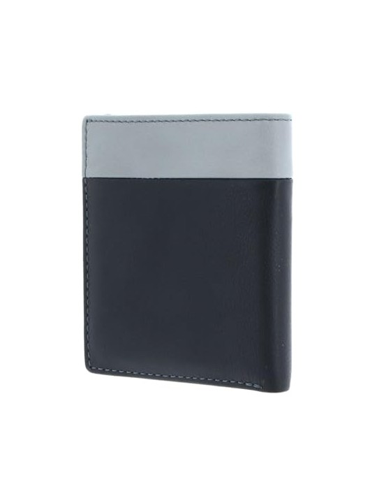Piquadro Portafoglio in Pelle Piquadro per Banconote e Carte di Credito Nero Grigio Uomo