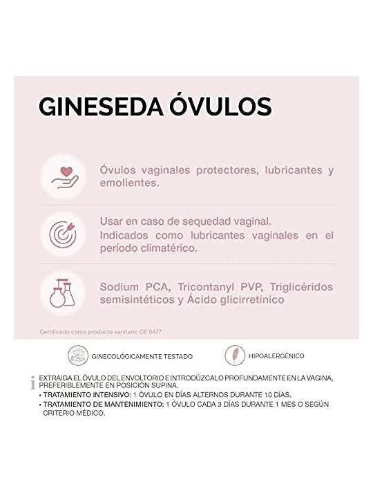 Supposte vaginali GINESEDA 10 x 3 gr unisex