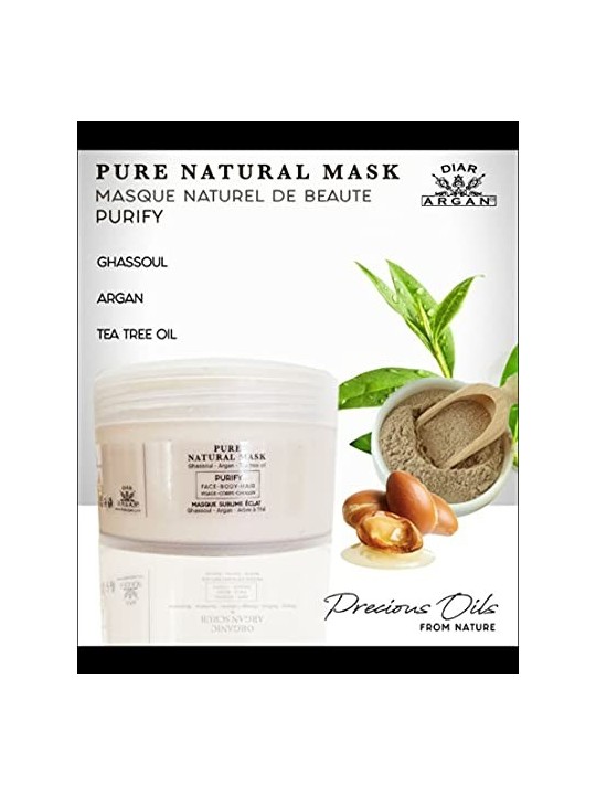 Natural mask with pure argan oil and ghassoul