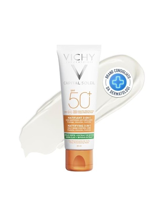 Vichy Capital Soleil Mattifying 3-In-1 SPF50 donna 50ml Daily Shine Control