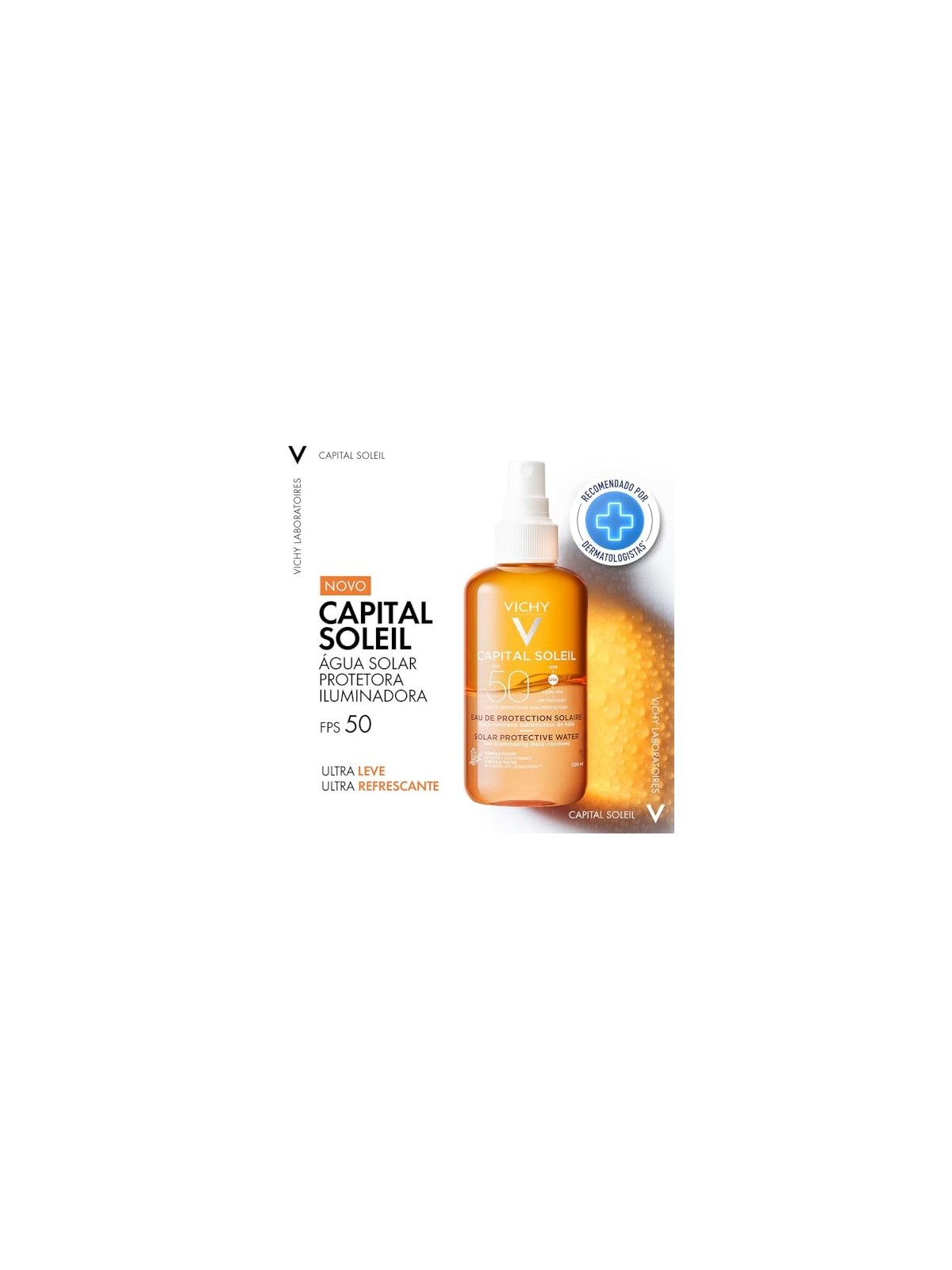 Vichy Capital Soleil Acqua Protettiva Solare SPF50 - Abbronzatura intensa donna 200ml
