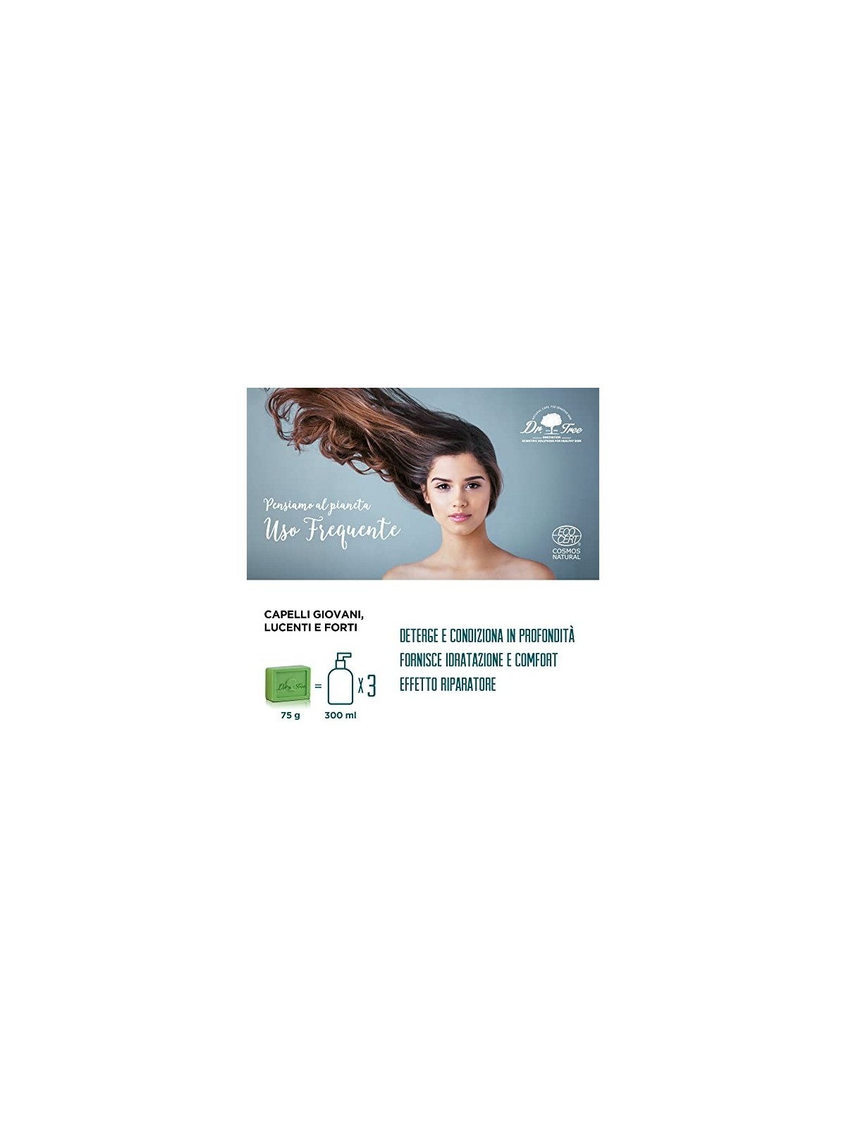 Shampoo solido uso frequente 2 in 1 75 gr unisex