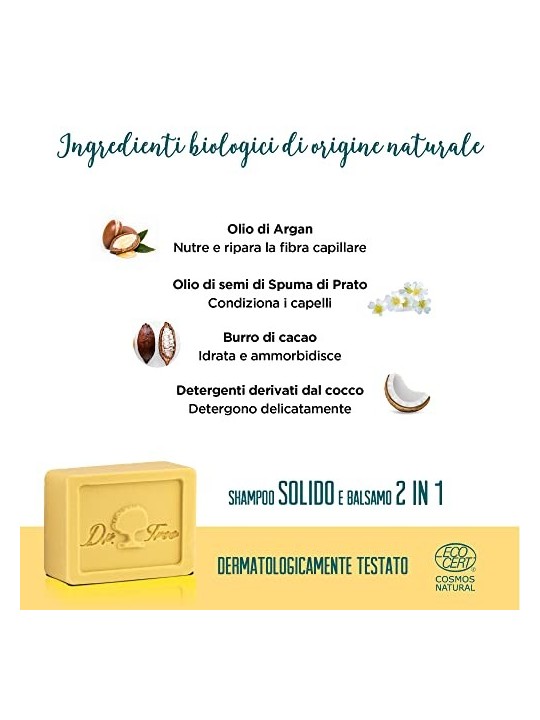 DR TREE SHAMPOO SOLIDO nutrizione 2 in 1 75 gr unisex