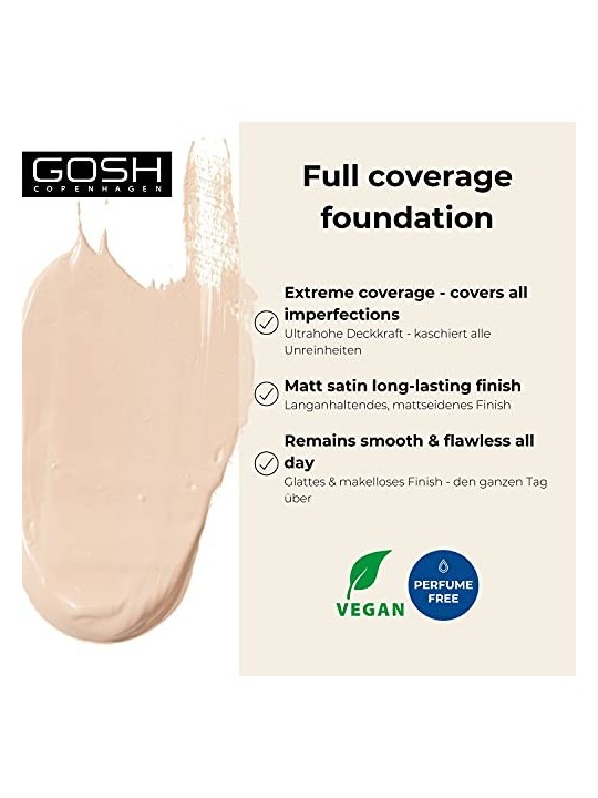 Fondotinta GOSH Dextreme Copertura Totale 002 Ivory 30ml