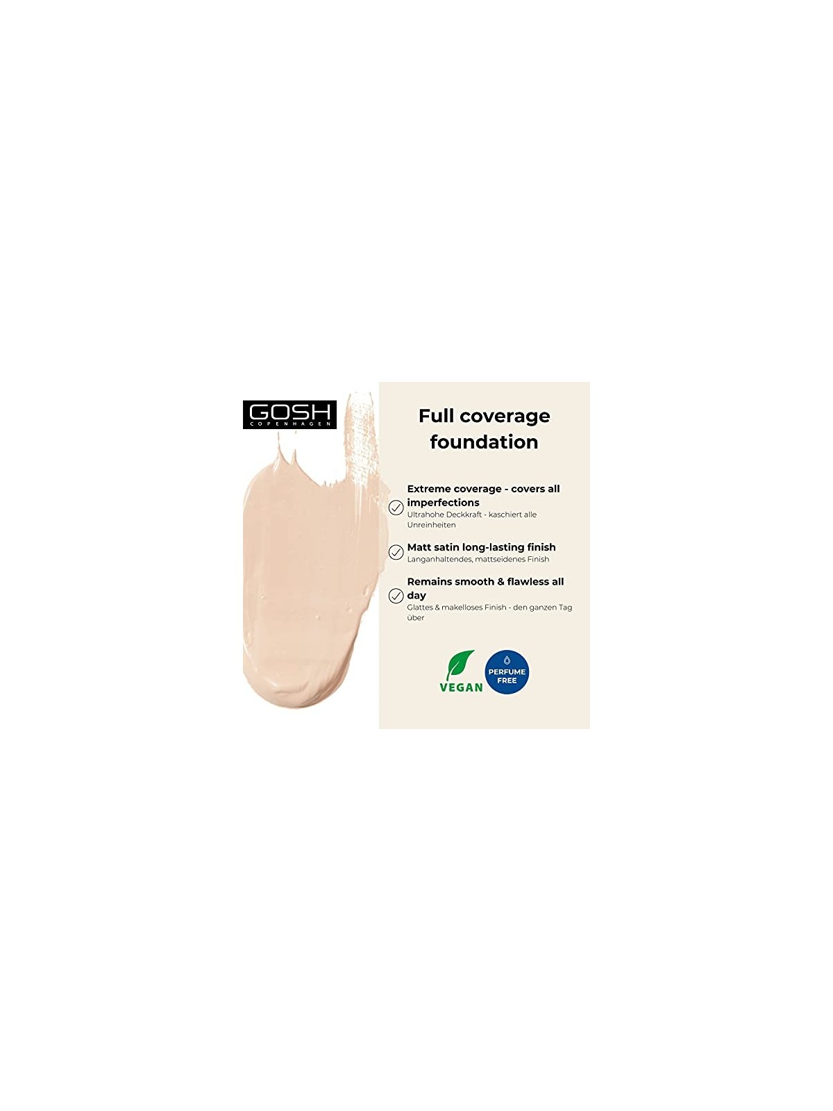 Fondotinta GOSH Dextreme Copertura Totale 002 Ivory 30ml