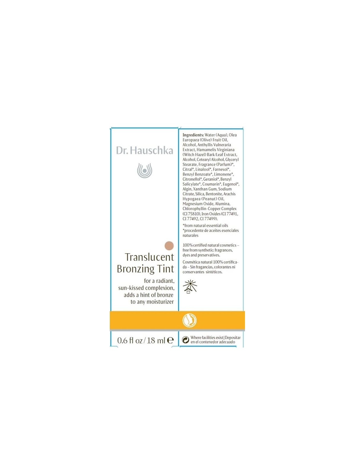 Dr Hauschka Tinta Bronzante TRASPARENTE 18ml unisex