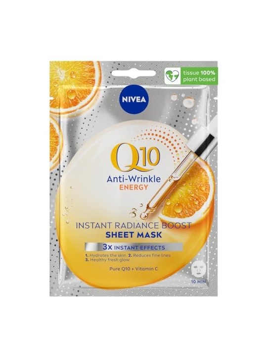 Maschera in tessuto Nivea Q10 Plus C 10 minuti Donna