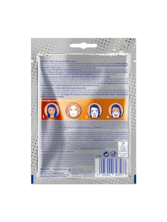 Maschera in tessuto Nivea Q10 Plus C 10 minuti Donna