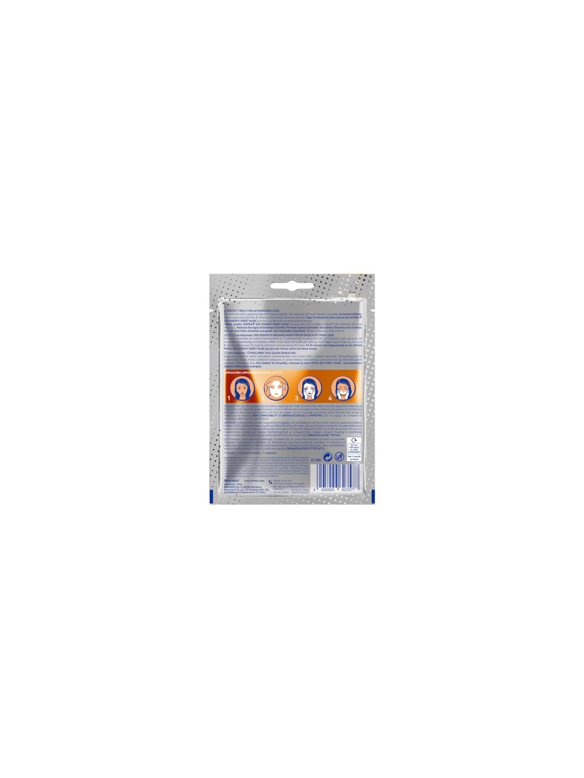 Maschera in tessuto Nivea Q10 Plus C 10 minuti Donna