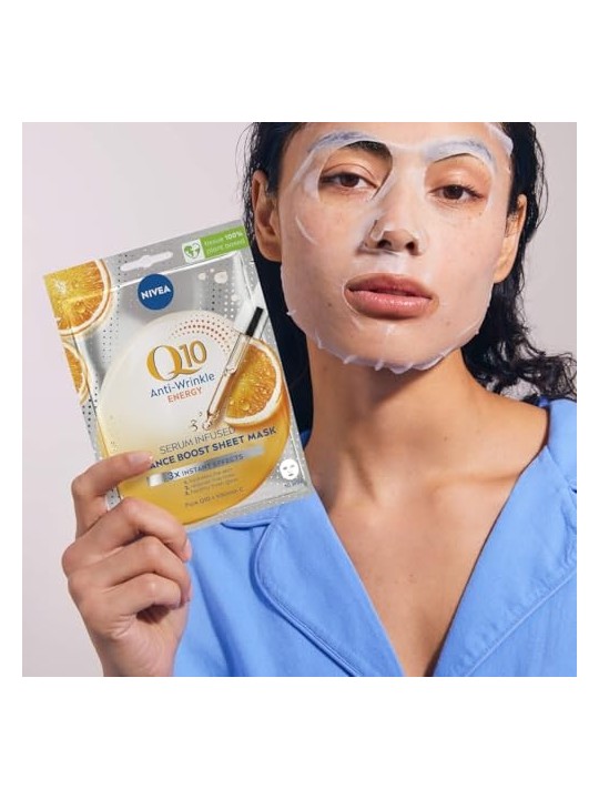 Maschera in tessuto Nivea Q10 Plus C 10 minuti Donna