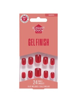 Unghie Elegant Touch LUCIDATE COLORE con colla squoval rosso ricco donna