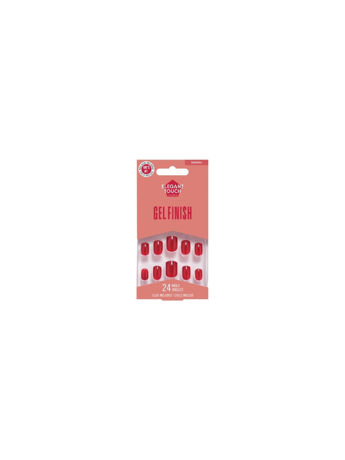 Unghie Elegant Touch LUCIDATE COLORE con colla squoval rosso ricco donna