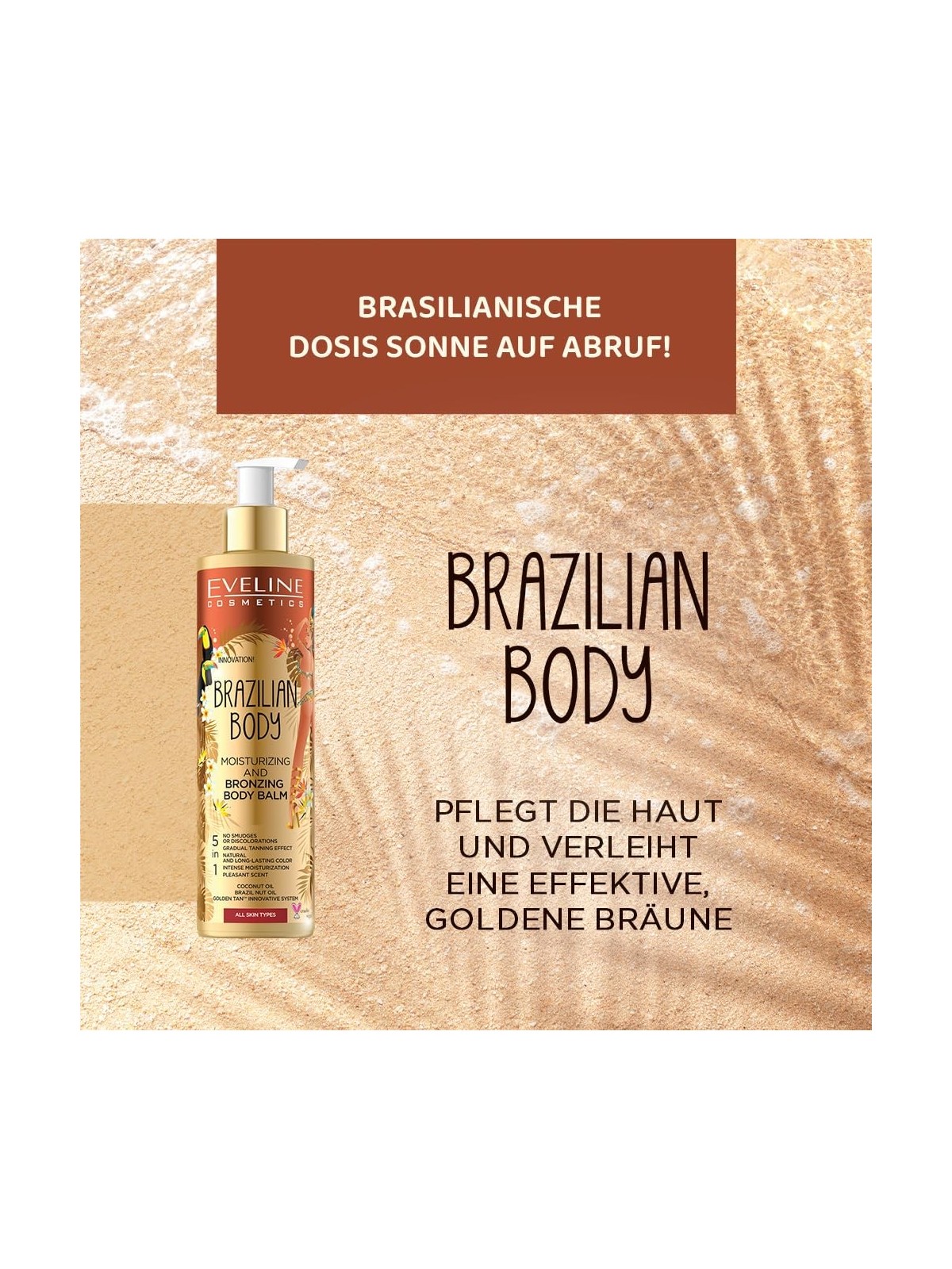 EVELINE Brazilian Body Moisturizing Self-Tanning Balm 200ML