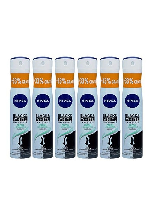 Nivea Black White Invisible Fresh Antitraspirante Spray donna 200ml