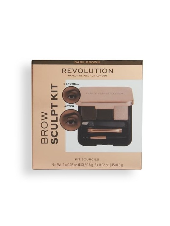 Makeup Revolution Kit per modellare le sopracciglia Set per sopracciglia 22 g donna Dark