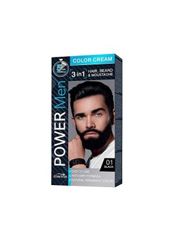 JOANNA Power Men Crema Colorante 3in1 Capelli Barba Baffi 01 Nero 30g