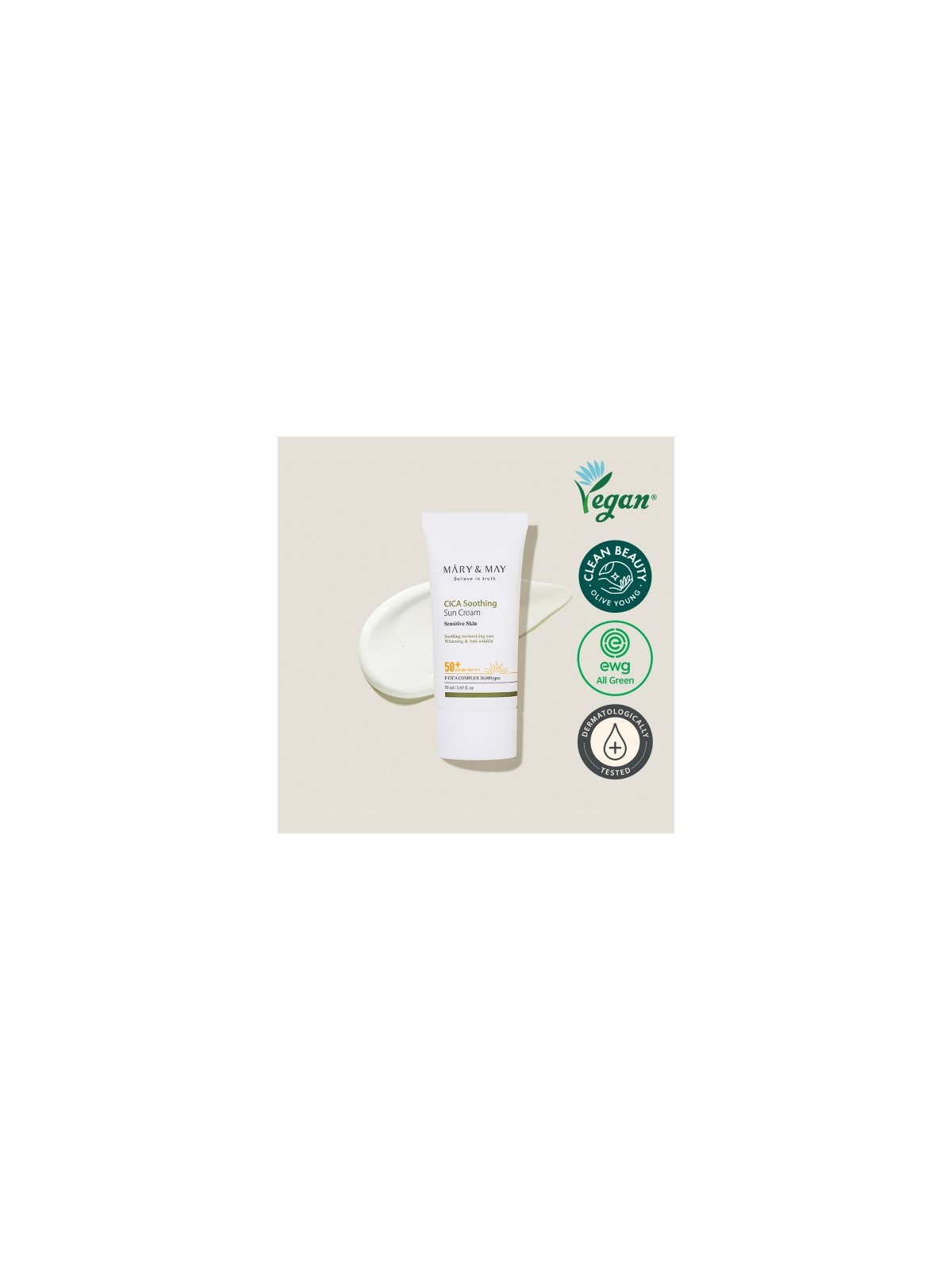Mary&May CICA Soothing Sun Cream SPF50+ PA++++ 50ml