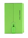 Porta Carte di Cuoio Piquadro Blue Square con Sistema Scorrevole e Protezione Antifrode RFID Verde unisex Piquadro www.essenzeto
