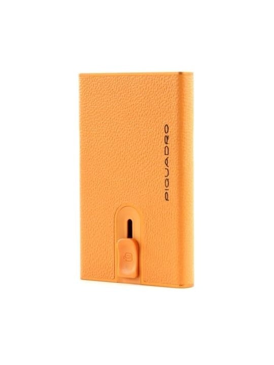 Piquadro Blue Square Porta Carte in Pelle Arancione