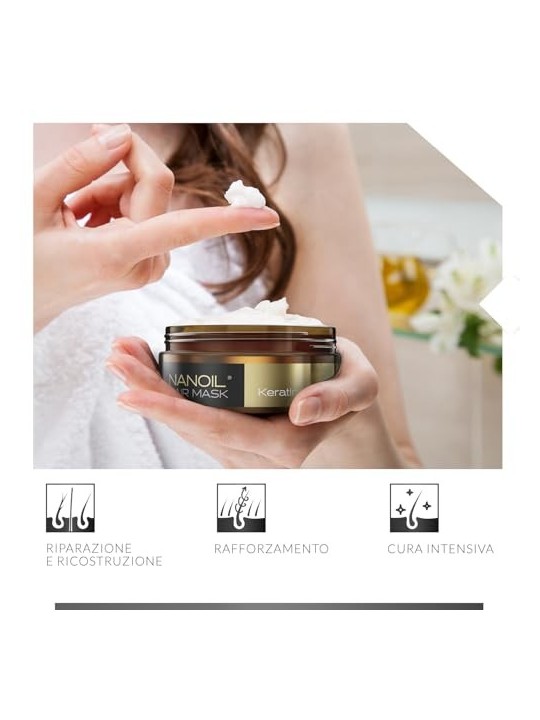 Maschera per capelli Nanoil HAIR MASK con cheratina 300ml