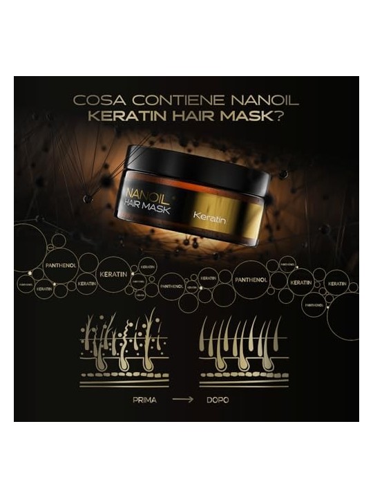 Maschera per capelli Nanoil HAIR MASK con cheratina 300ml