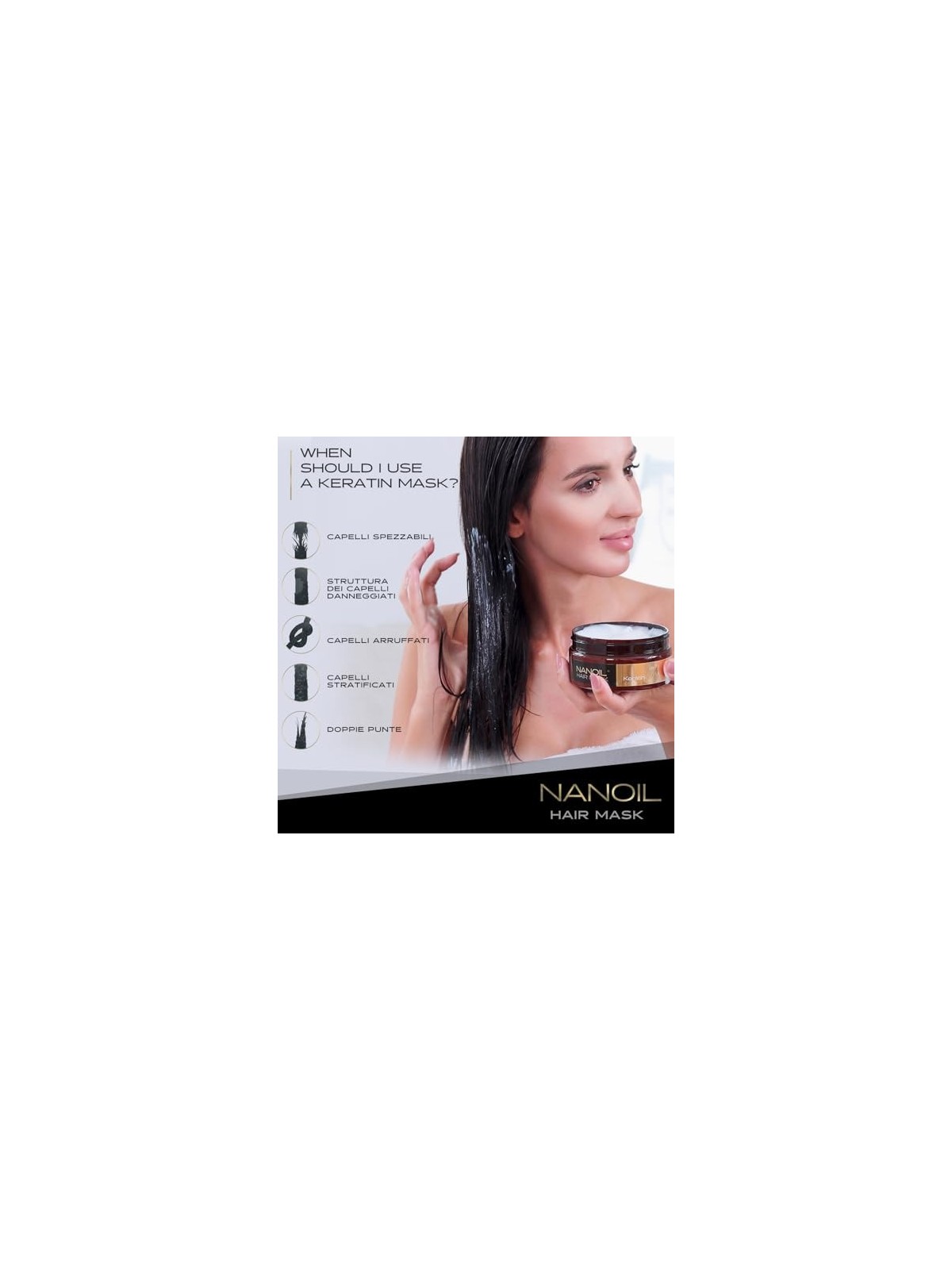 Maschera per capelli Nanoil HAIR MASK con cheratina 300ml