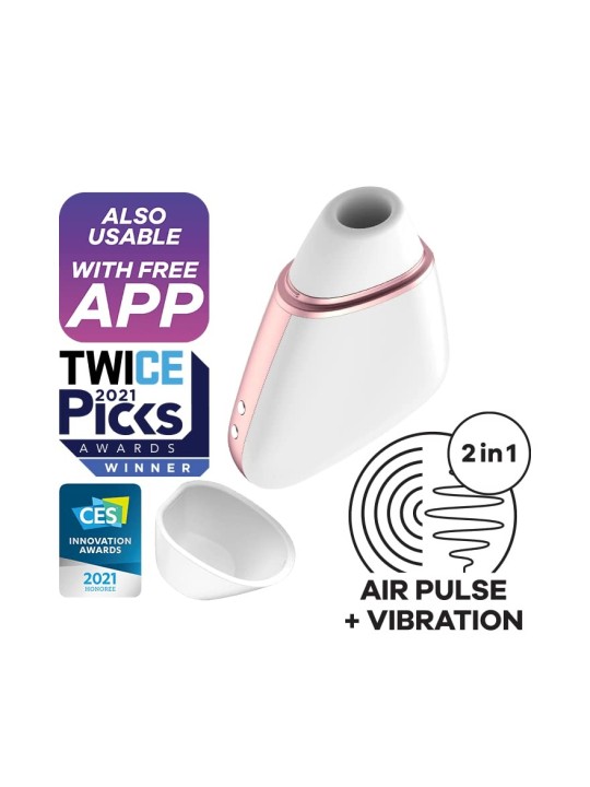 SATISFYER Love Triangle stimolatore e vibratore bianco con app e bluetooth 1un donna