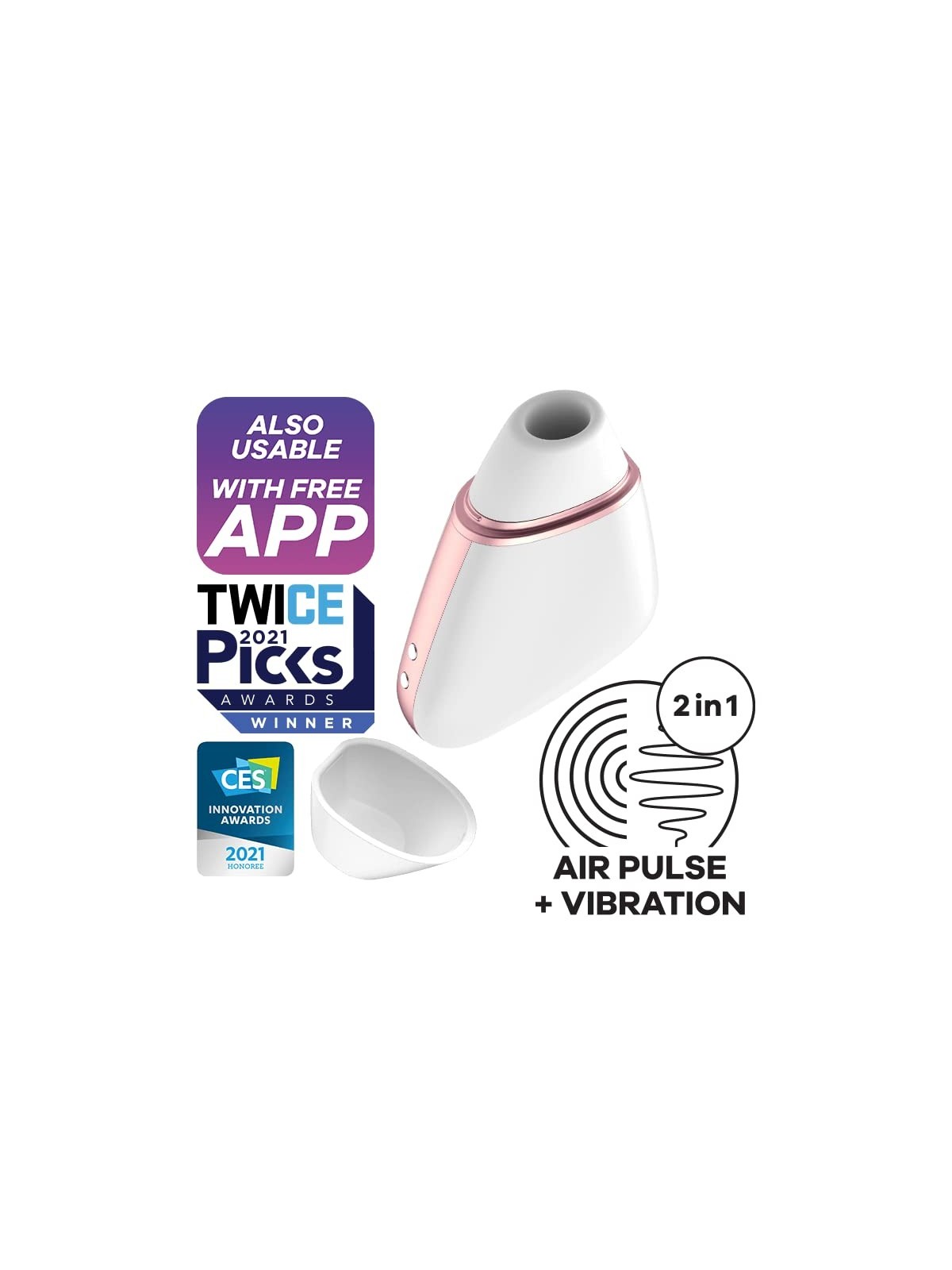 SATISFYER Love Triangle stimolatore e vibratore bianco con app e bluetooth 1un donna