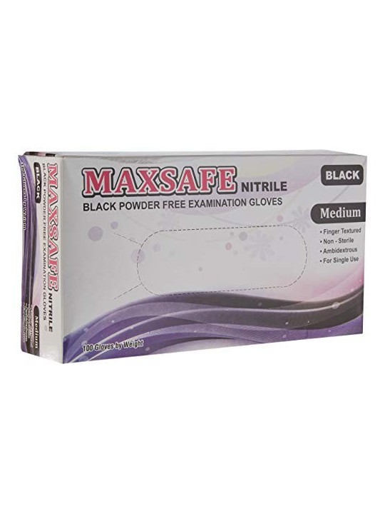 Maxsafe Nitrile Gloves Size M Black 100 Pieces