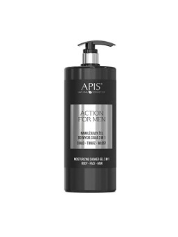 Gel Idratante 3in1 APIS Action For Men per Corpo e Capelli 1000ml