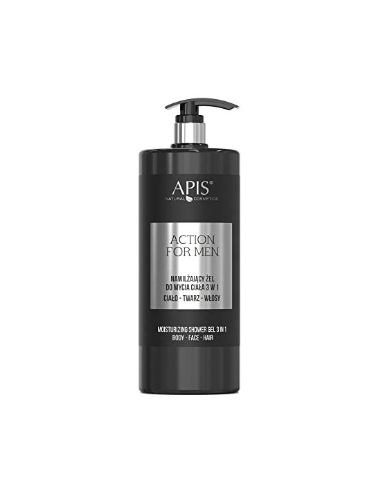 Gel Idratante 3in1 APIS Action For Men per Corpo e Capelli 1000ml