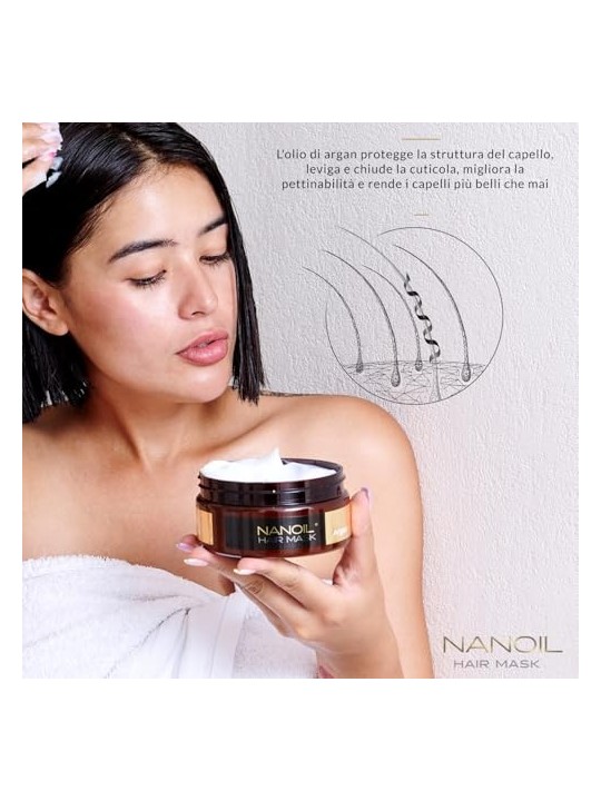 Maschera per capelli con olio di argan
